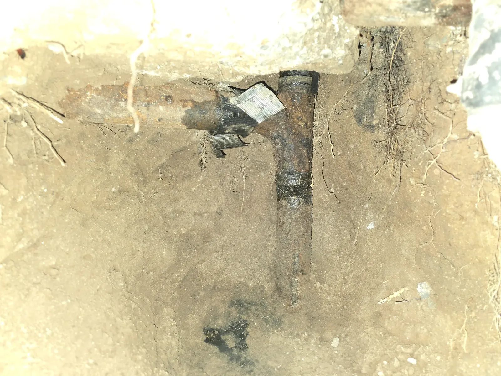 Old Cast Iron Pipes Exposed — Plumbing Services in Albuquerque, NM