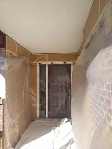 Exterior stucco patch and repaint