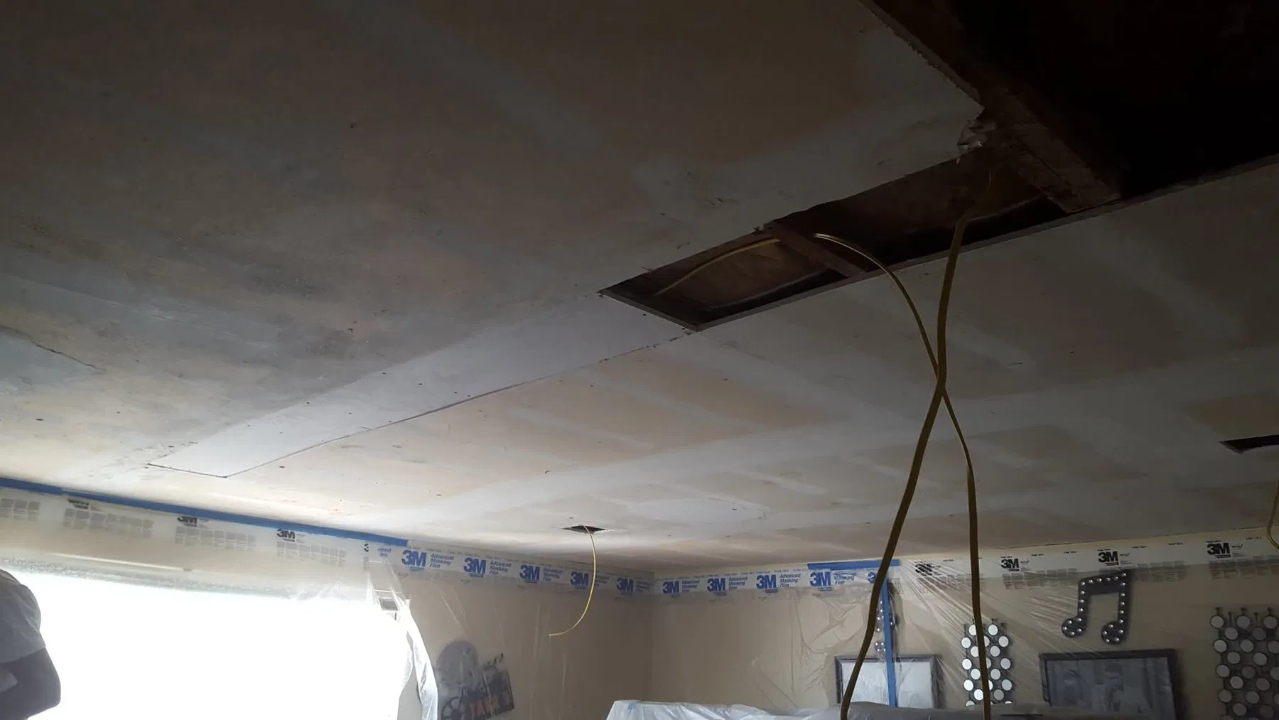 Interior wall repair and repaint