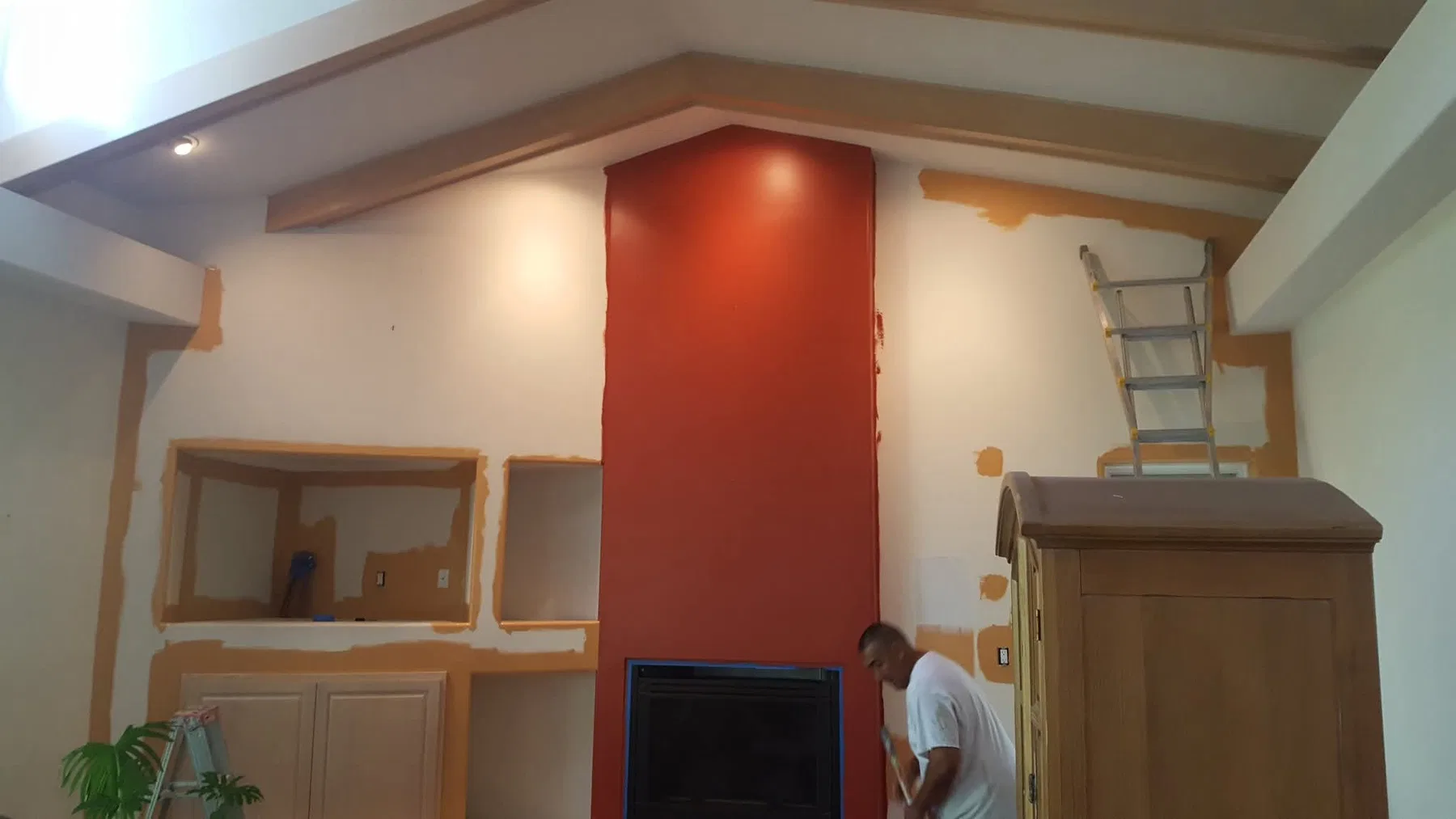 Freshly painted living space with new finishes