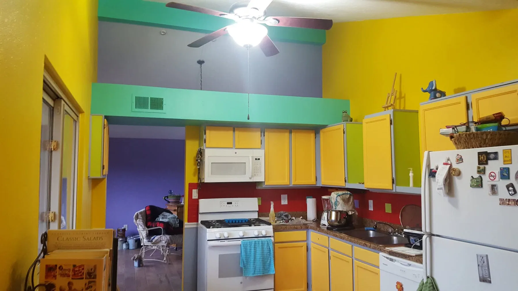 Updated kitchen with fresh cabinetry and paint